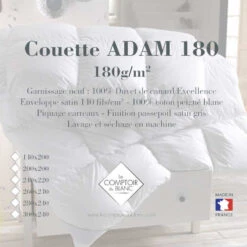 Couette ADAM Hiver 100% Duvet 180 G/m²