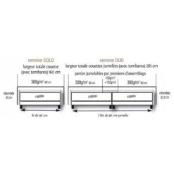 Couette ASTUCIEUSE Quatre Saisons 160 X 240 Cm 100% Fibres Creuses Siliconées 300 G/m²