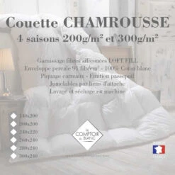 Couette CHAMROUSSE Quatre Saisons 100% Fibres Loft Fill® 300 + 200 G/m² -Literie Magasin couette chamrousse 4 saisons 1