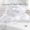 Couette PYRÉNÉES Été 90% Duvet Oie Neuf De France 10% Plumettes 100 G/m² -Literie Magasin couette ete pyrenees 100 gm2