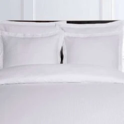 Housse De Couette - Collection FINES RAYURES 100% Satin De Coton 120 Fils/cm² -Literie Magasin housse de couette jacquard fines rayures 1