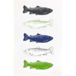 Lot De 3 Essuie-Mains POISSONS Éponge 100% Coton - 45 X 70 Cm