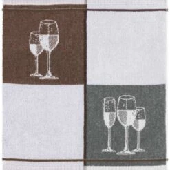 Lot De 3 Essuie-Mains VERRES Éponge 100% Coton - 50 X 50 Cm