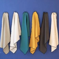 Lot De 6 Serviettes De Table HONO - Effet Lin 100% Coton Lavé 215 G/m² - 42 X 42 Cm