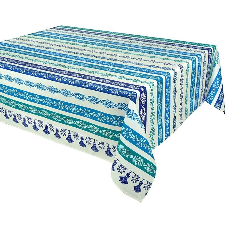 Nappe CUZCO TURQUOISE 100% Coton Enduit 160 G/m² 5 Nappe CUZCO TURQUOISE 100% Coton Enduit 160 G/m² – Image 3
