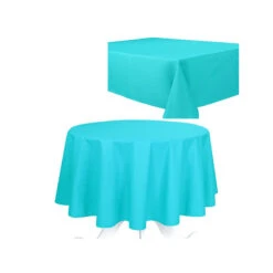 Nappe MOGADOR TURQUOISE - Effet Coton 100% Polyester 240 G/m²