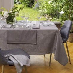 Nappe FLORENCE Jacquard 100% Coton Peigné 210 G/m² - Traitement Anti-Tâches