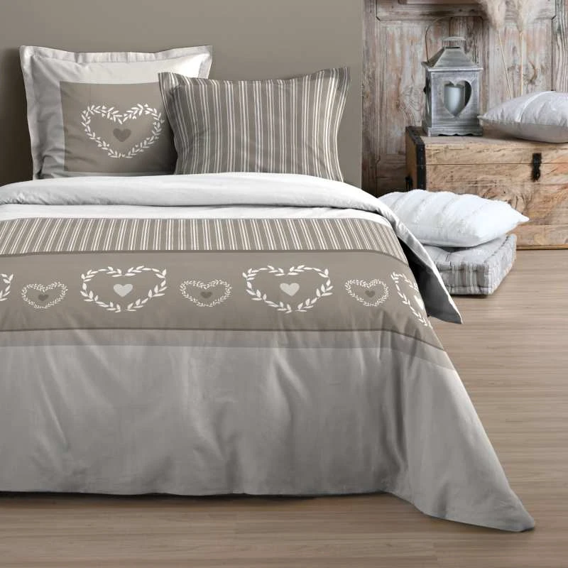 Parure Housse De Couette ADELAIDE 100% Coton 57 Fils/cm² 3 Parure Housse De Couette ADELAIDE 100% Coton 57 Fils/cm²