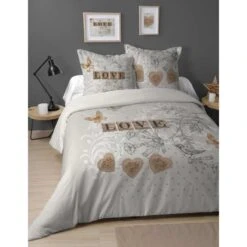 Parure Housse De Couette CLEMENCE 100% Coton 57 Fils/cm²