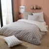 Parure Housse De Couette DEMI DE MELEE MAX GRIS 100% Percale De Coton 80 Fils/cm² -Literie Magasin parure housse de couette demi de melee max gris