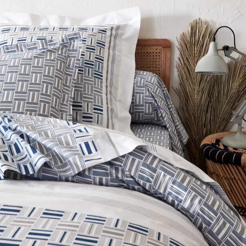 Parure Housse De Couette DIEGO BALTIQUE 100% Coton 57 Fils/cm² 4 Parure Housse De Couette DIEGO BALTIQUE 100% Coton 57 Fils/cm² – Image 2