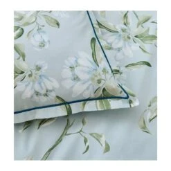 Parure Housse De Couette ELENA NIL 100% Percale De Coton 80 Fils/cm²