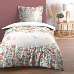 Parure Housse De Couette FLEURETTES 100% Coton 57 Fils/cm²