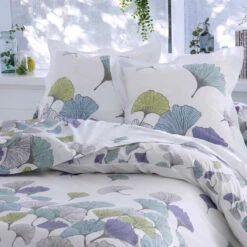 Parure Housse De Couette GINKGO 100% Percale De Coton 80 Fils/cm² -Literie Magasin parure housse de couette ginkgo 1