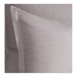 Parure Housse De Couette HARMONIE GRIS PLATINE 100% Satin De Coton 120 Fils/cm²