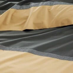 Parure Housse De Couette MACASSAR MOKA 100% Percale De Coton 80 Fils/cm²