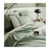 Parure Housse De Couette NOA KAKI 100% Percale De Coton 80 Fils/cm² -Literie Magasin parure housse de couette noa kaki