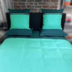 Parure Housse De Couette BICOLORE 100% Percale De Coton Bio 80 Fils/cm² -Literie Magasin parure housse de couette percale bicolore 5