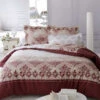 Parure Housse De Couette VÉRONE MARSALA 100% Percale De Coton 80 Fils/cm² -Literie Magasin parure housse de couette percale verone marsala