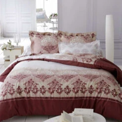Parure Housse De Couette VÉRONE MARSALA 100% Percale De Coton 80 Fils/cm²