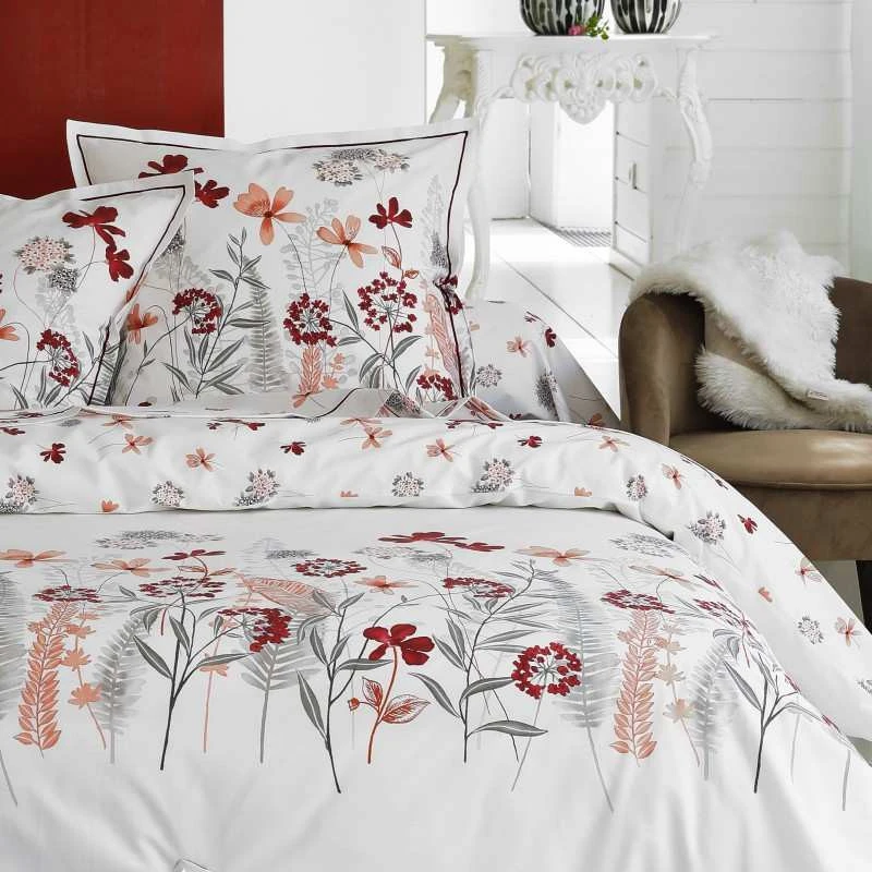 Parure Housse De Couette PETITE FOLIE ROUGE 100% Percale De Coton 80 Fils/cm² 3 Parure Housse De Couette PETITE FOLIE ROUGE 100% Percale De Coton 80 Fils/cm²