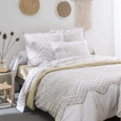 Parure Housse De Couette RAMATUELLE FICELLE 100% Coton 57 Fils/cm²
