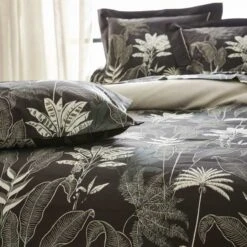 Parure Housse De Couette CAYENNE ÉBÈNE 100% Satin De Coton 110 Fils/cm²