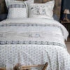 Parure Housse De Couette SKIEURS NATUREL 100% Coton 52 Fils/cm² -Literie Magasin parure housse de couette skieurs naturel
