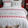 Parure Housse De Couette SKIEURS ROUGE 100% Coton 52 Fils/cm² -Literie Magasin parure housse de couette skieurs rouge