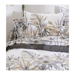 Parure Housse De Couette SUMATRA FUSAIN 100% Coton 57 Fils/cm²