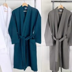 Peignoir De Bain - Collection NID D'ABEILLE 100% Coton 280 G/m² -Literie Magasin peignoir nid d abeille 3