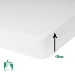 Protège Matelas MOLLETON LUXE - Bonnets 40 Cm 100% Coton 400 G/m²