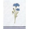Torchon Nid D'Abeille BLEUET 100% Coton Brodé - 50 X 70 Cm